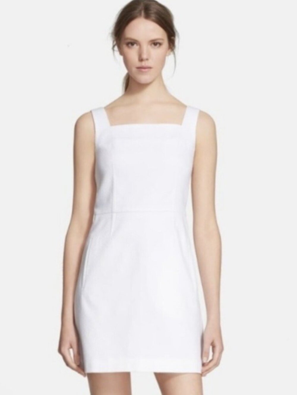 NWOT Tory Burch Apron Square Neck Mini Dress White Size 0